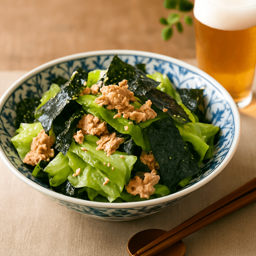 ツナとレタスの香ばしい和風サラダ