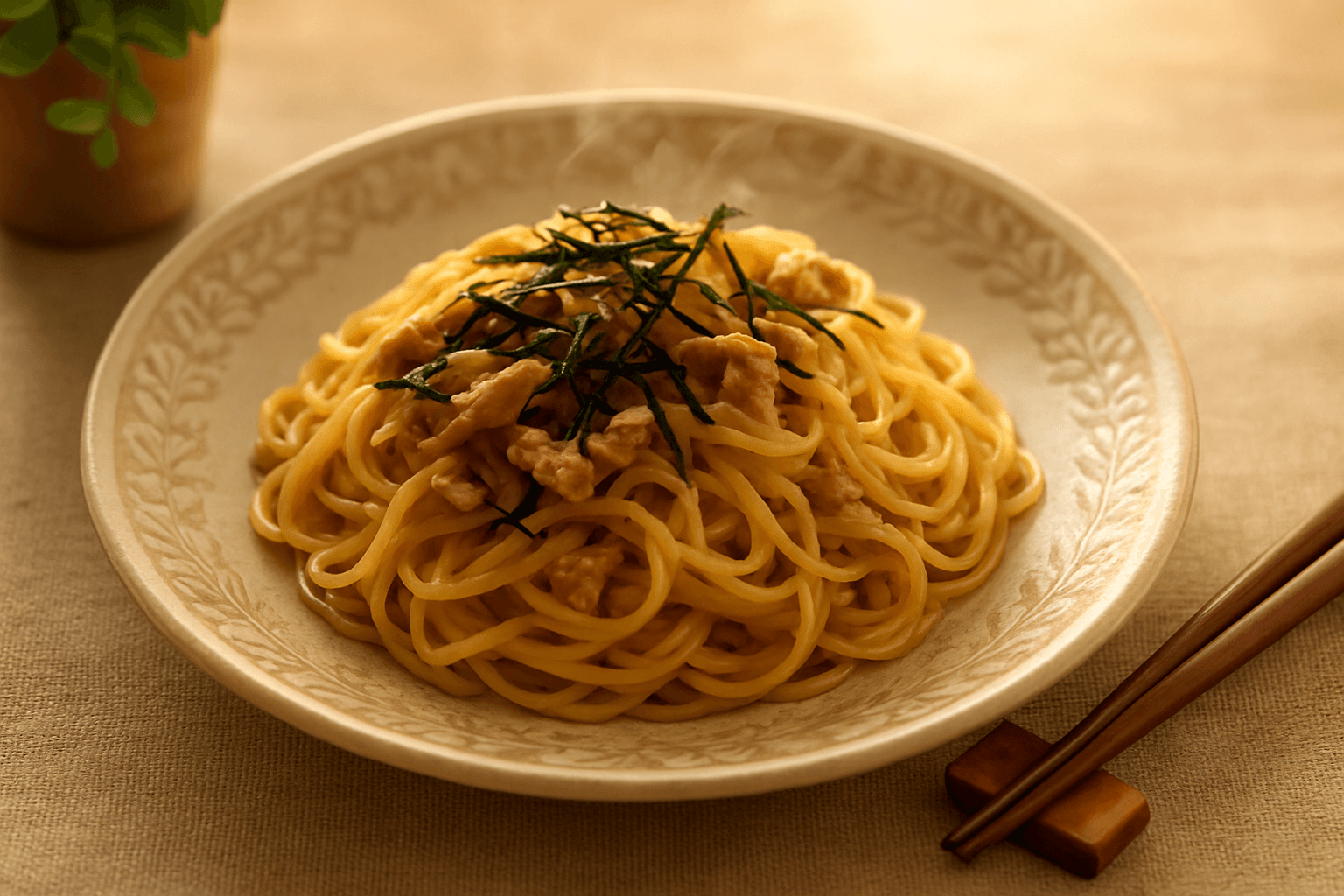 ツナマヨ醤油パスタの完成写真