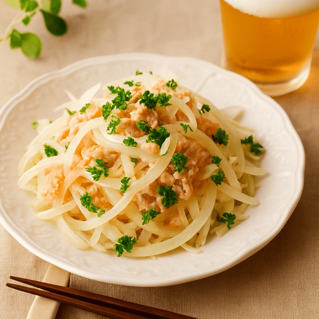 新玉ねぎとツナのさっぱりサラダ