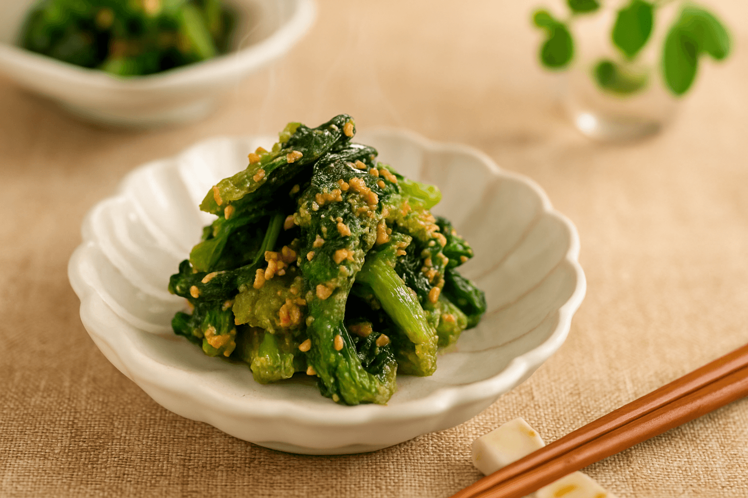 Komatsuna with Sesame finished dish