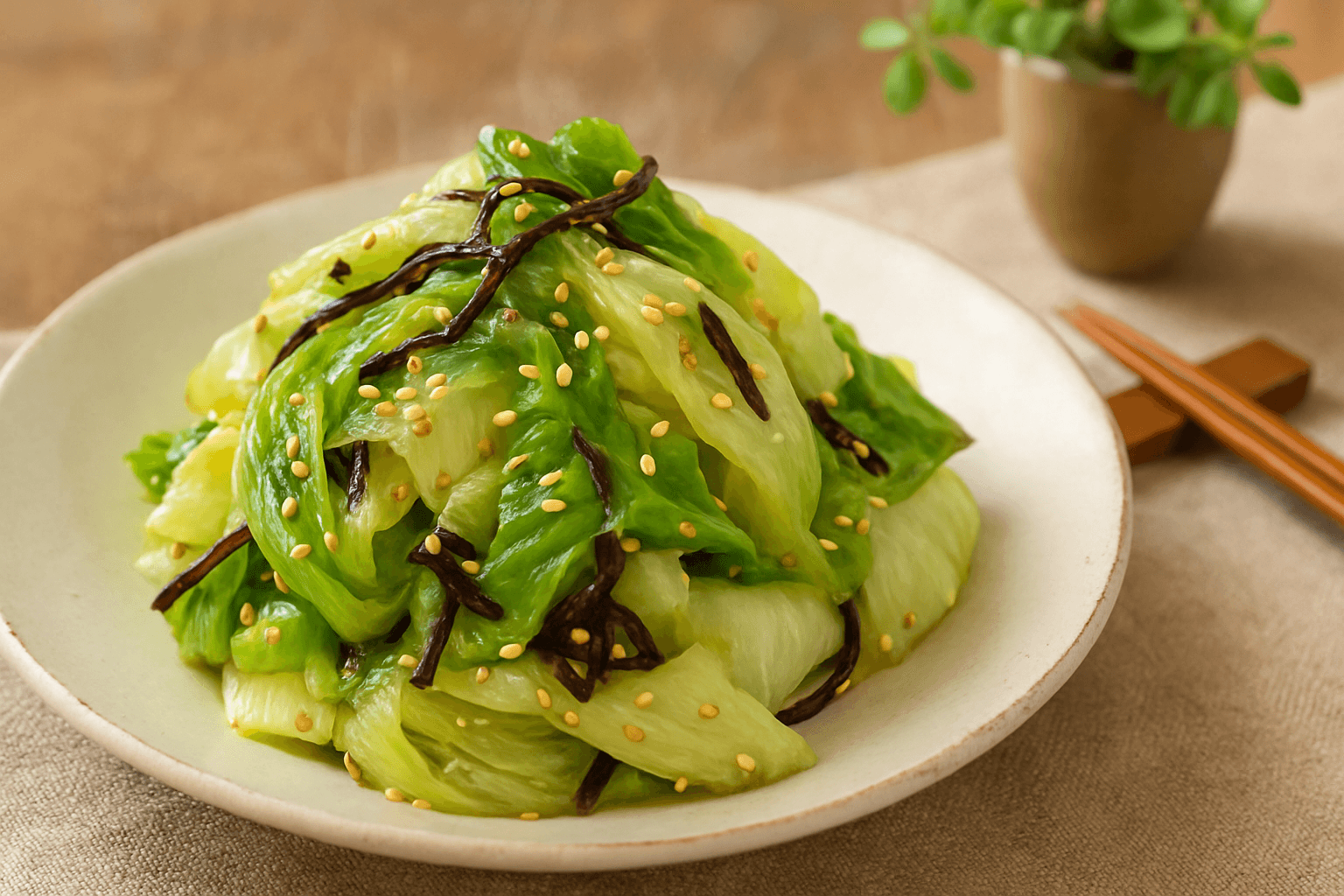 レタスまるごとまるごと味わう和え物