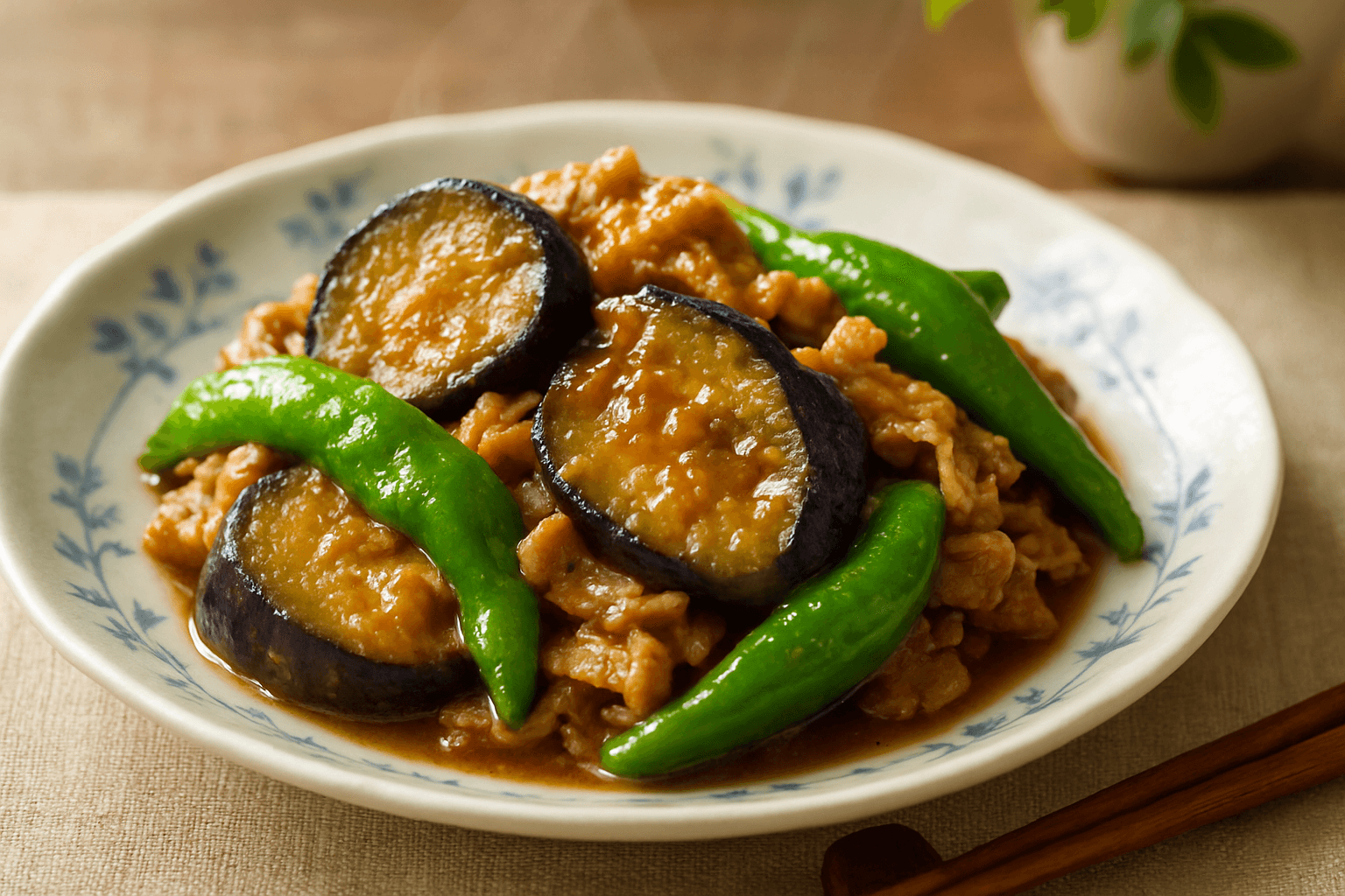 旨味たっぷり！豚と夏野菜の味噌炒め