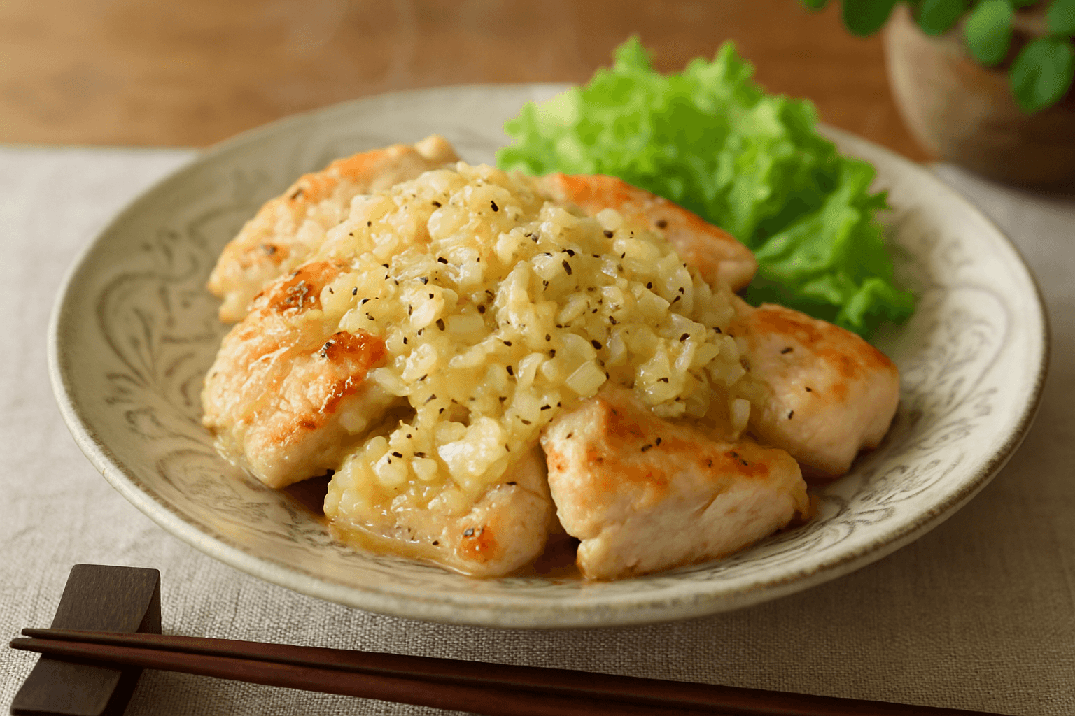 鶏むね肉のねぎ塩だれの完成写真