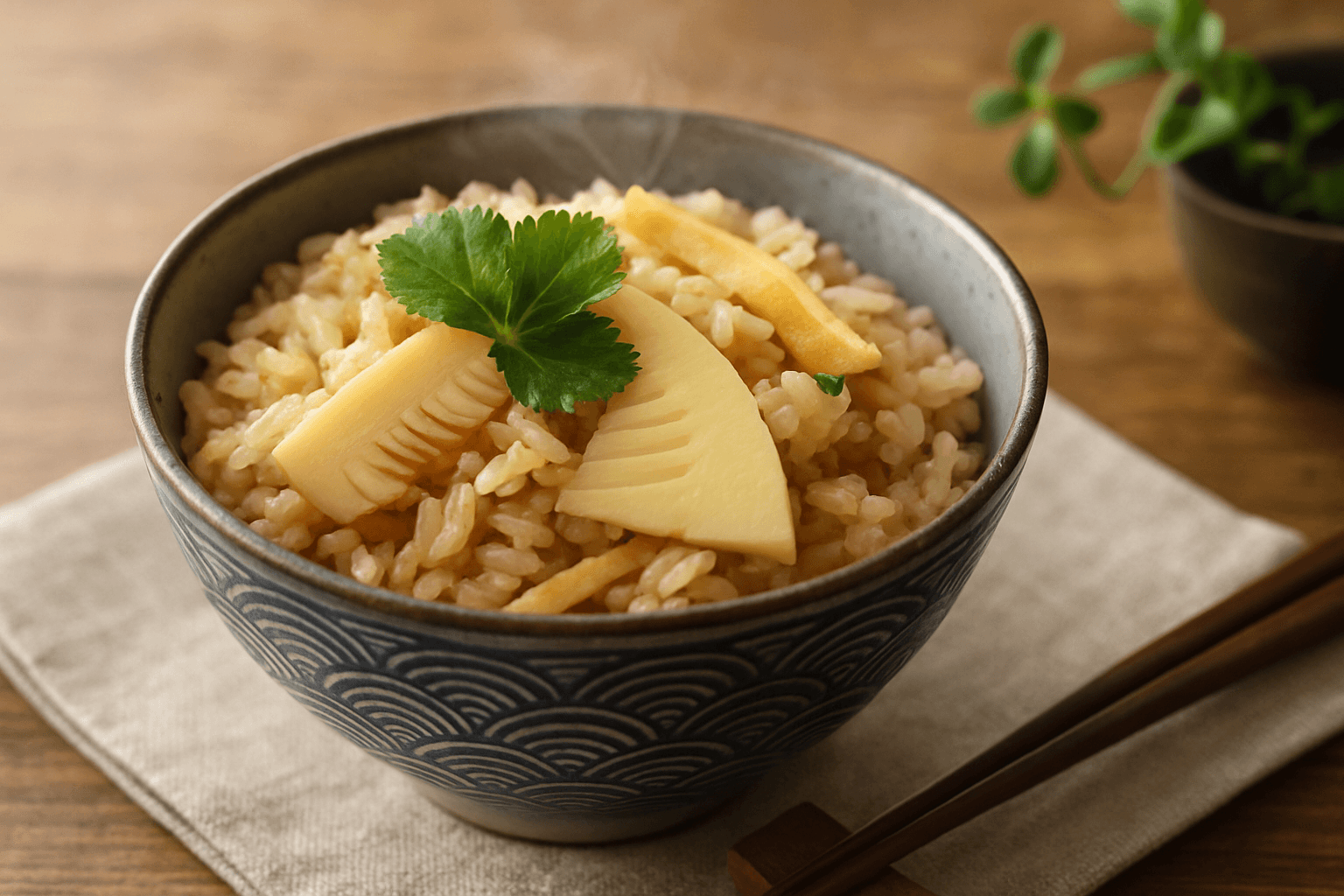 筍と油揚げの和風炊き込みご飯