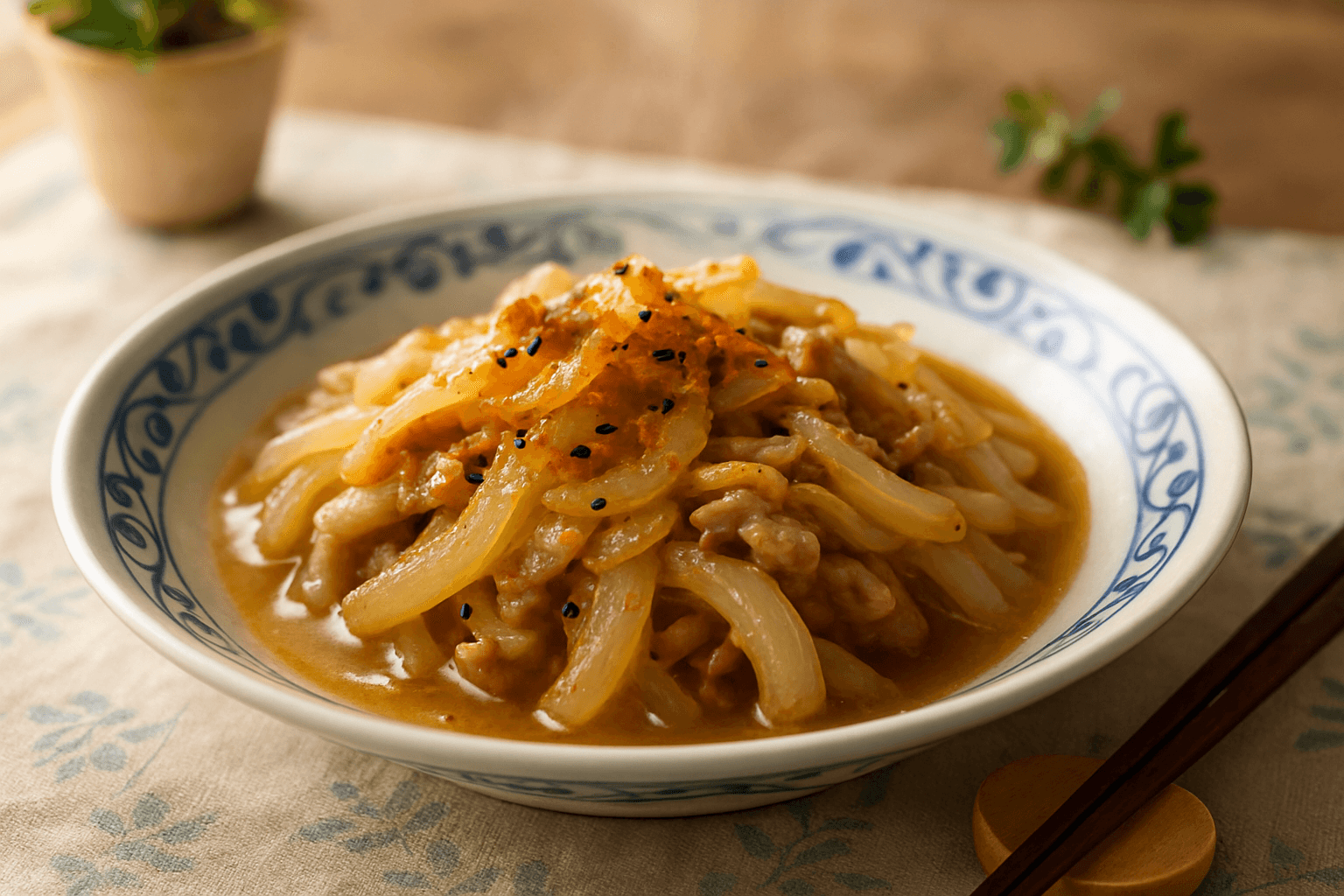 とろける新玉ねぎと豚バラのやわらか炒め煮