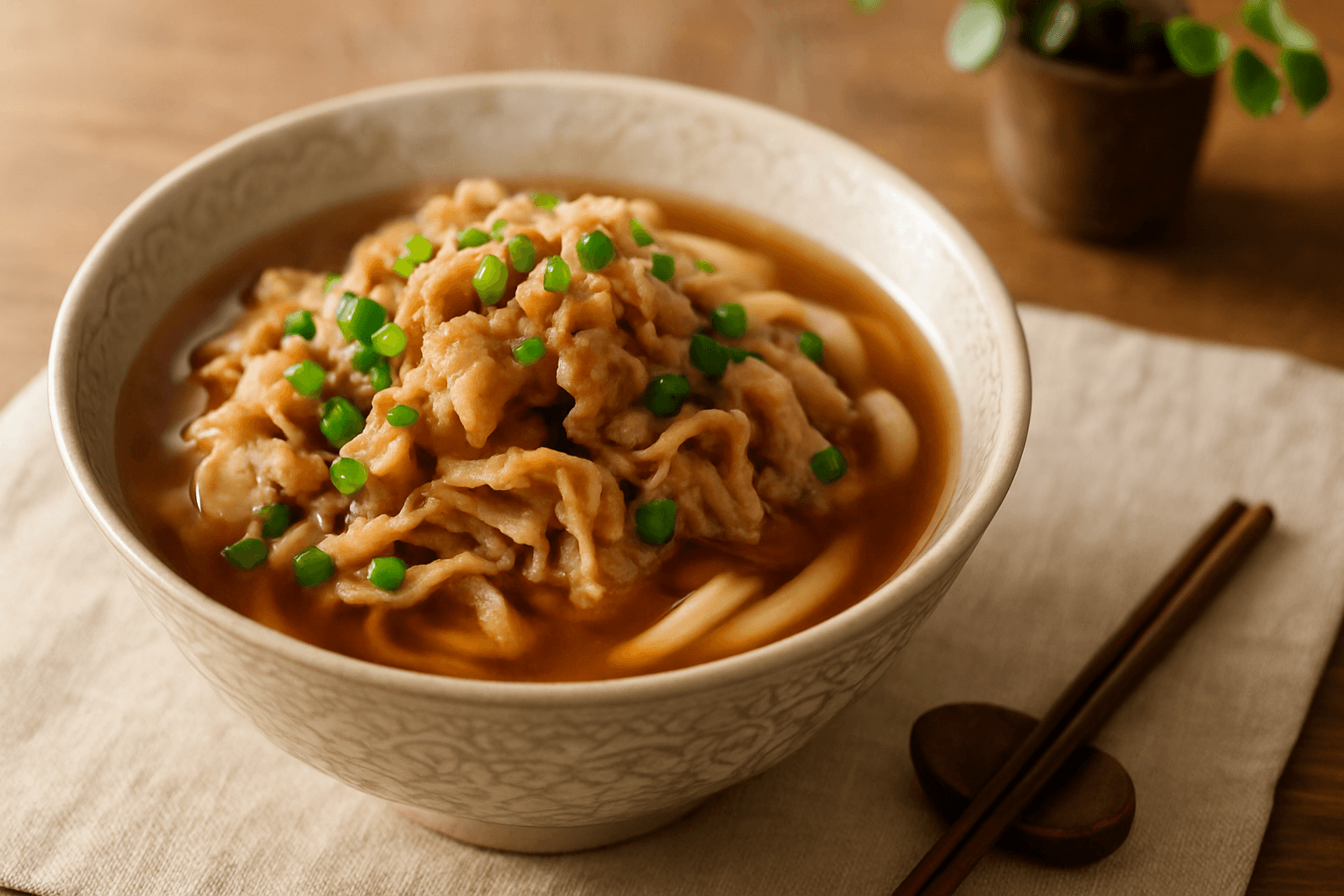 肉うどんの完成写真