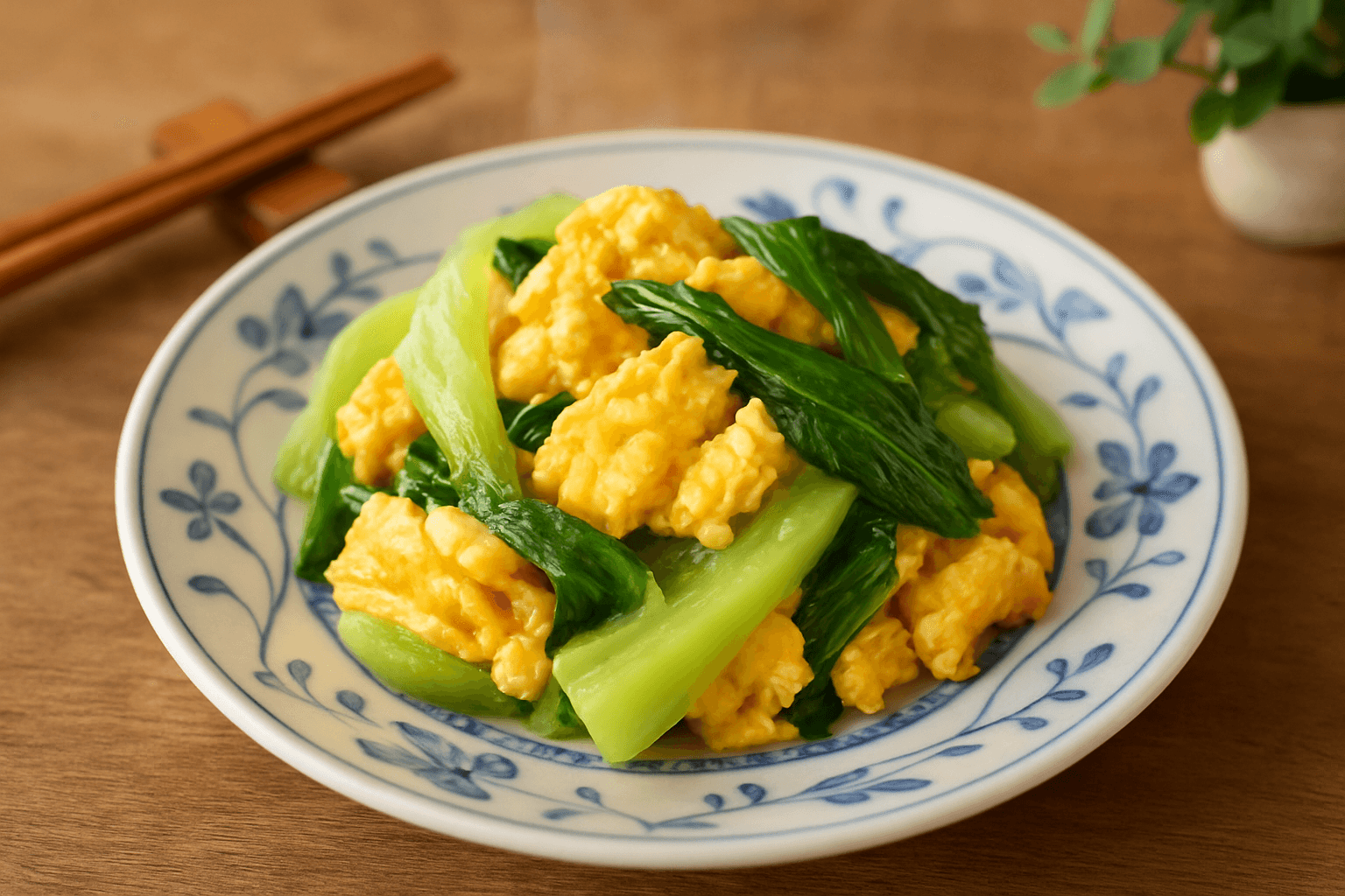 ふんわりとろける青梗菜と卵の生姜炒め