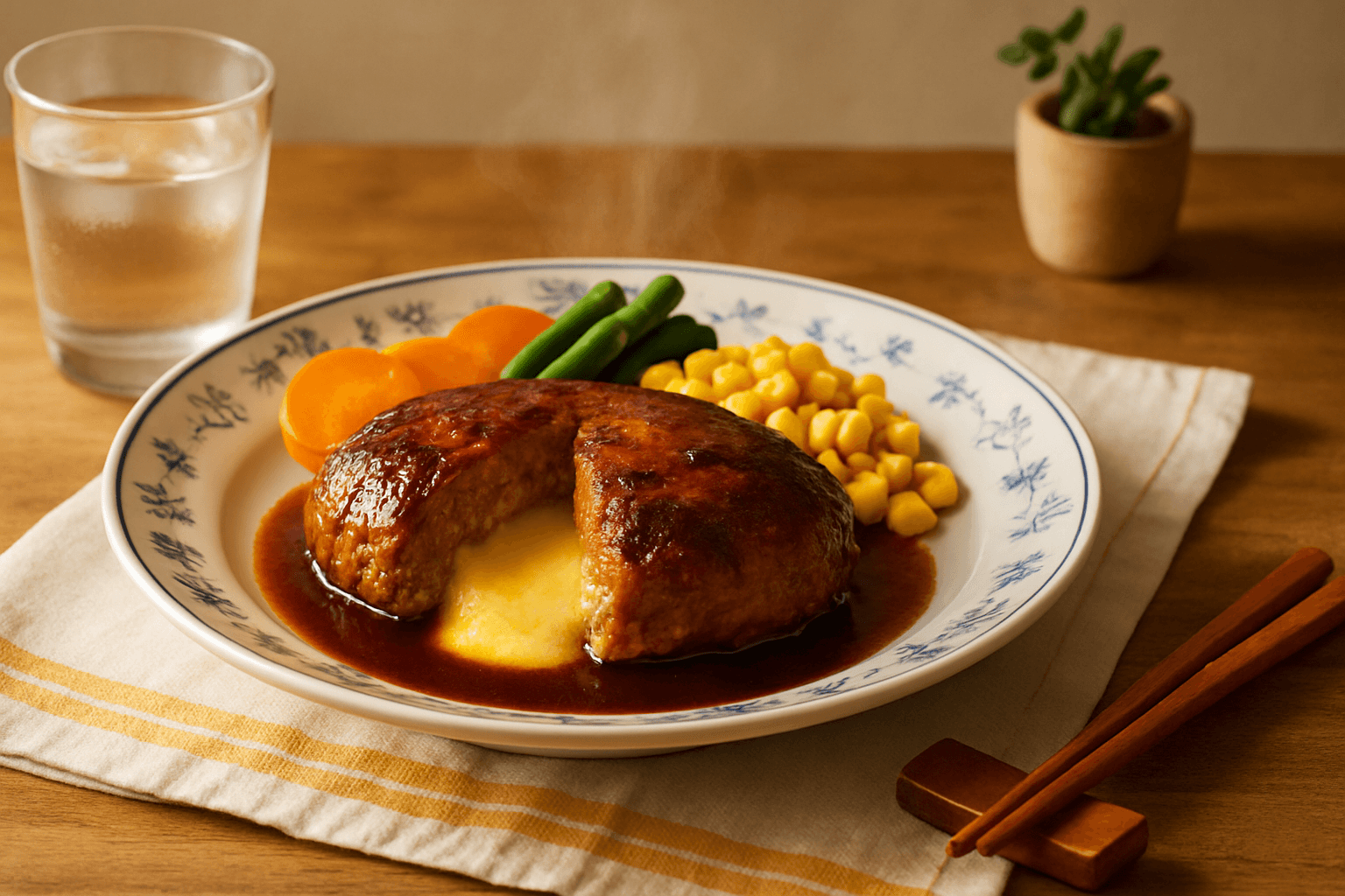 チーズがとろける！絶品ハンバーグ