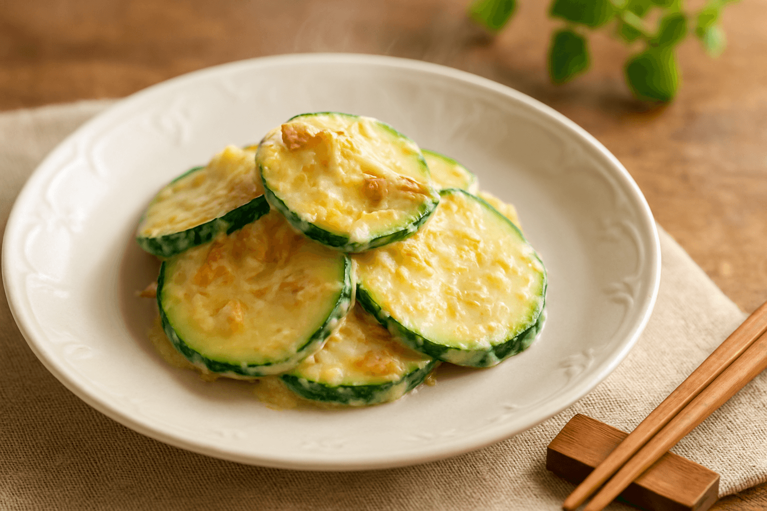 ズッキーニのおかかマヨわさびの完成写真