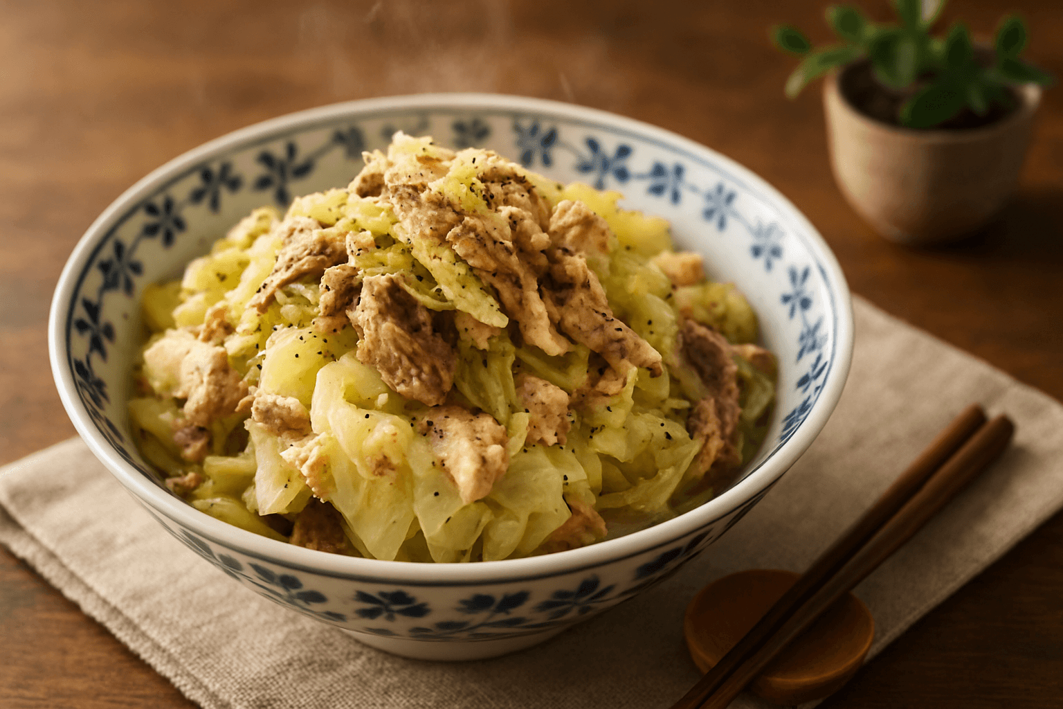 さばとキャベツの蒸しの完成写真