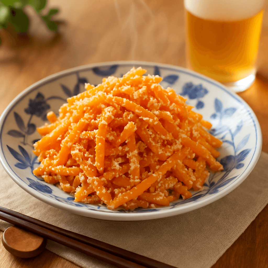 とろけるたらことシャキシャキ人参の和風炒め