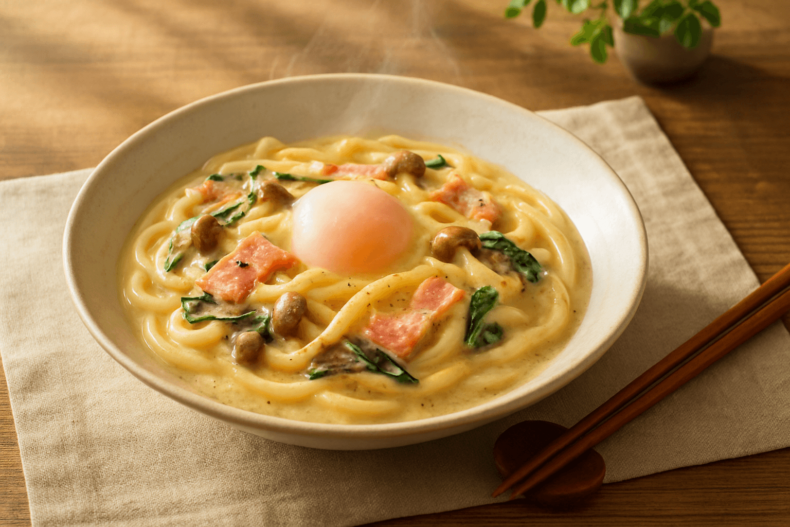 深煎りごま風味が広がるうどんの贅沢和え