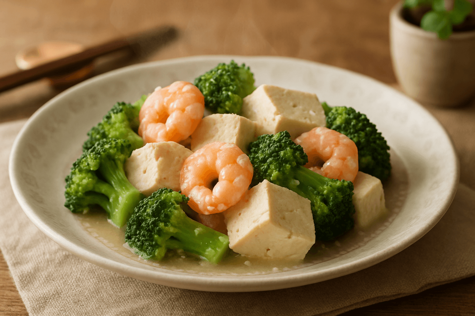 Shrimp and Tofu Soup finished dish