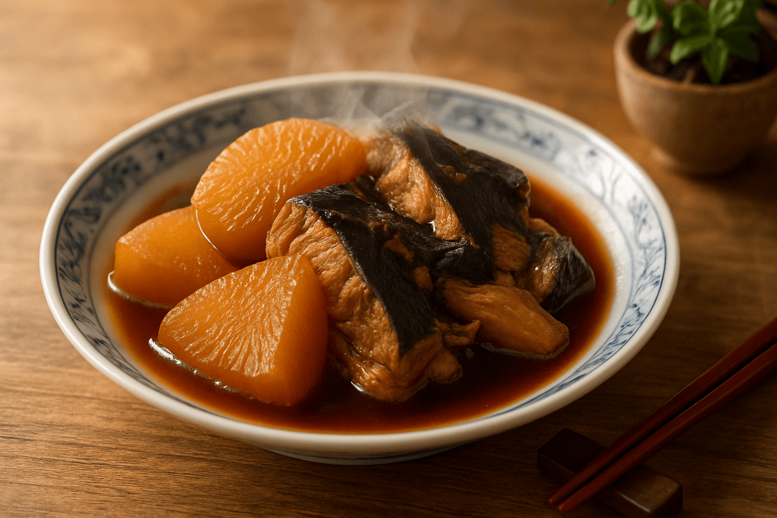 Tender Simmered Yellowtail and Daikon (Buri Daikon)