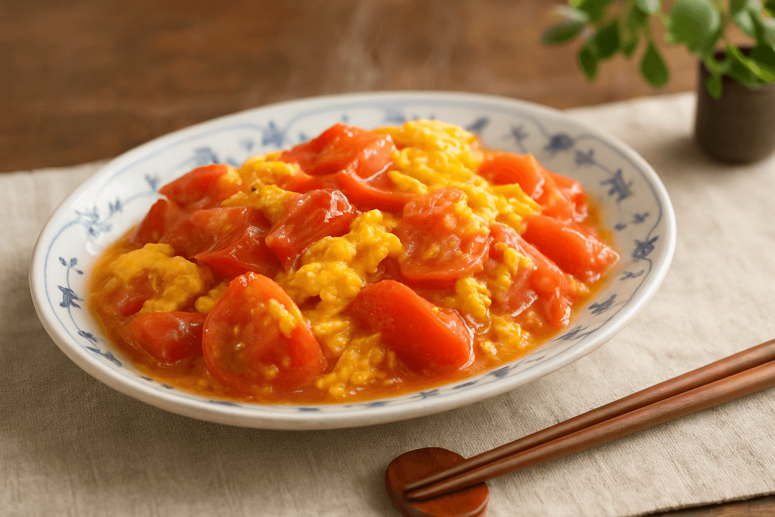 トマトと卵のふわとろ中華風炒め