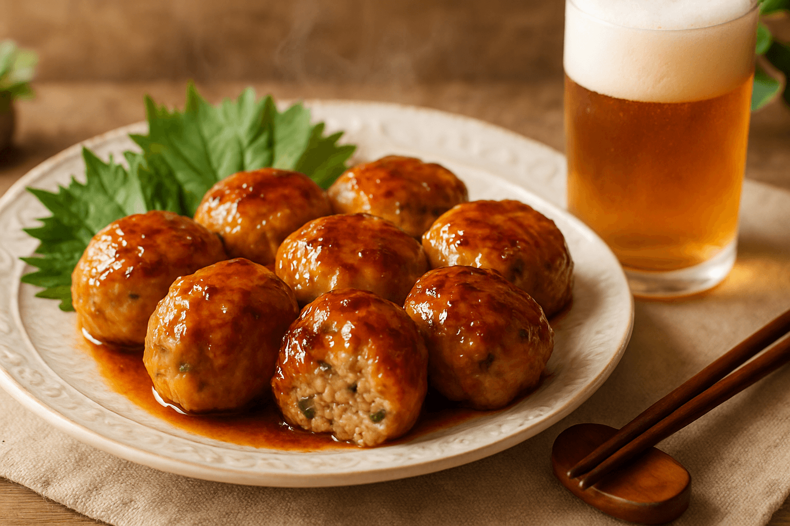 Pork Tsukune finished dish