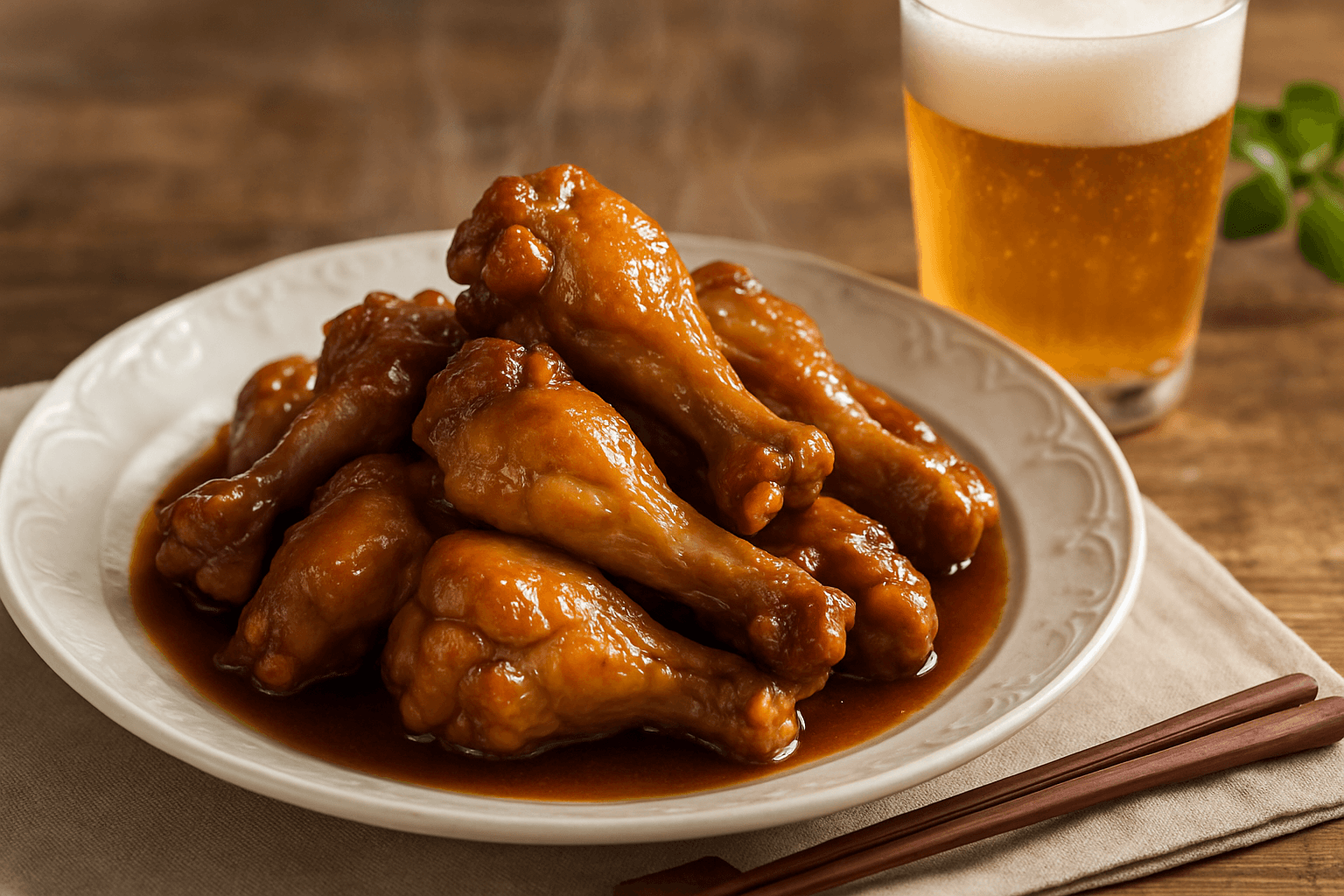 Sweet Vinegar Chicken Wings finished dish