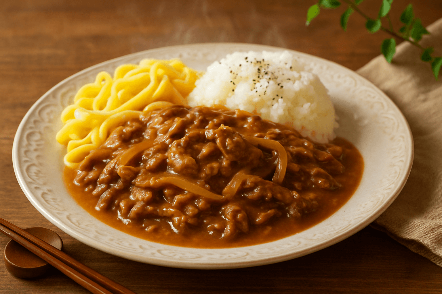 Beef Stroganoff finished dish