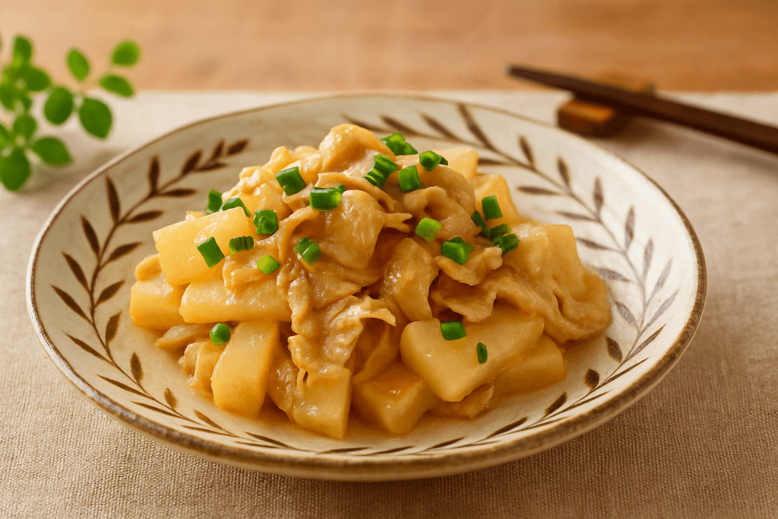 Pork Belly and Daikon Stir-Fry finished dish