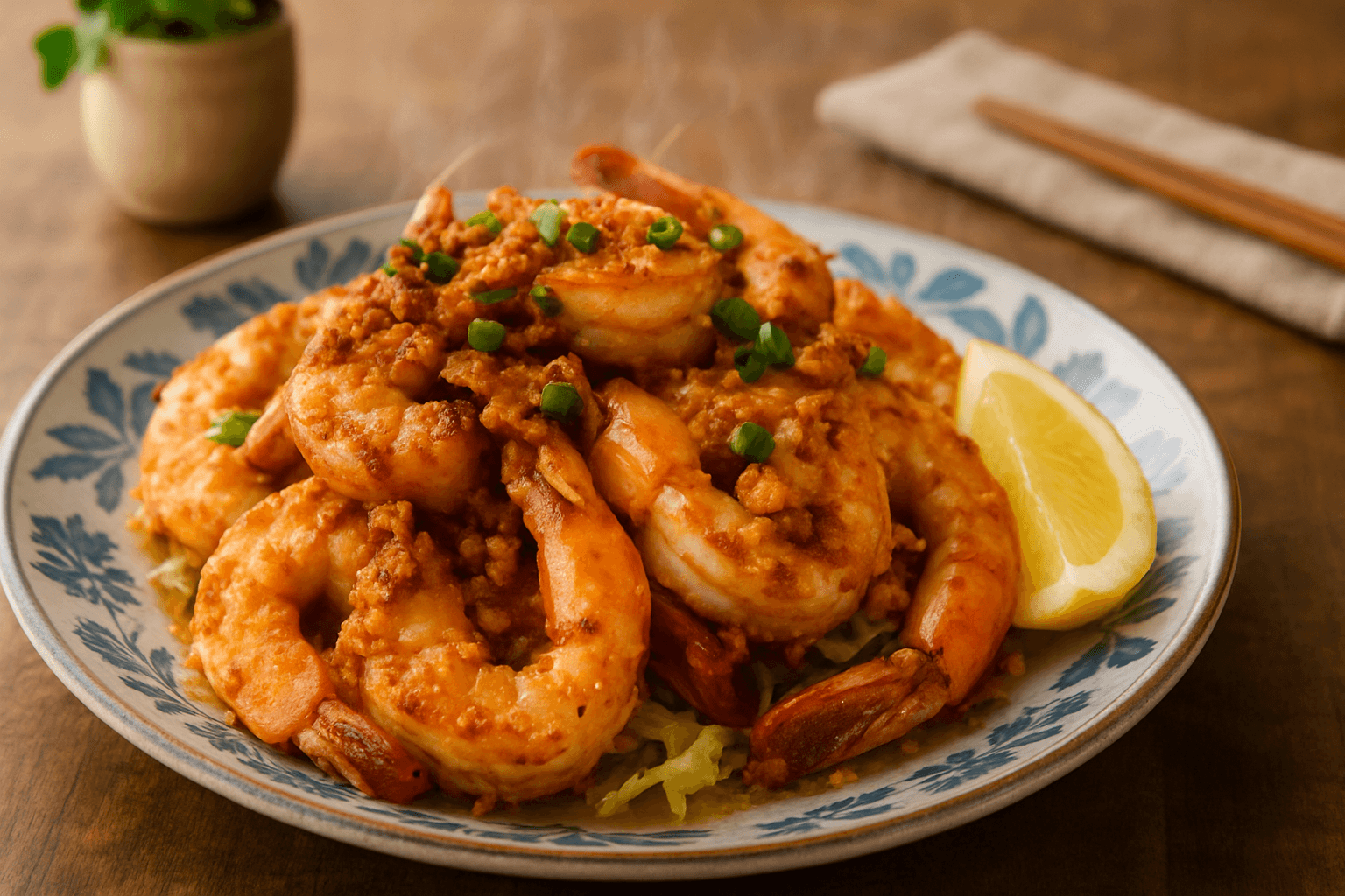 ガーリックシュリンプの完成写真