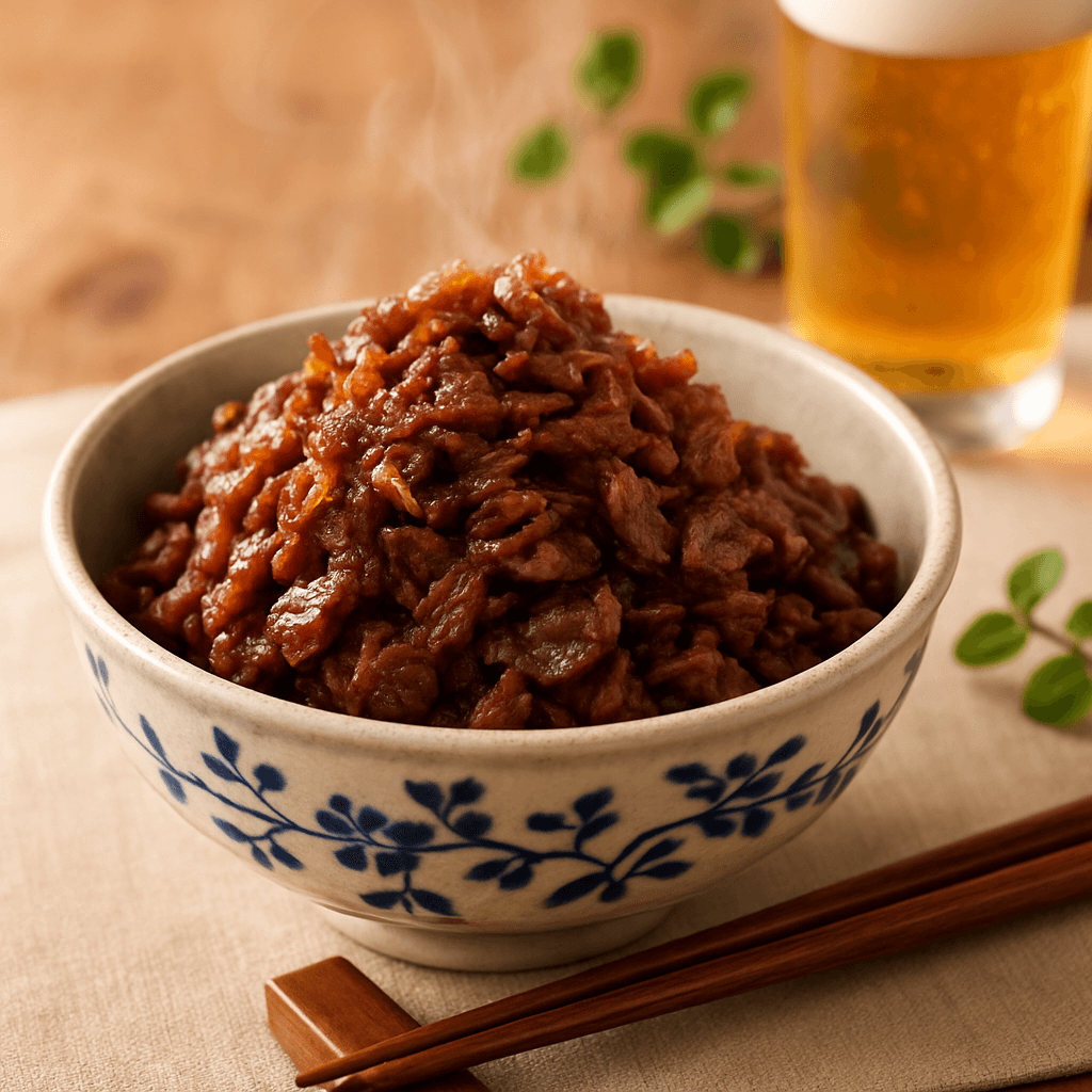 ジューシーな牛肉の甘辛煮