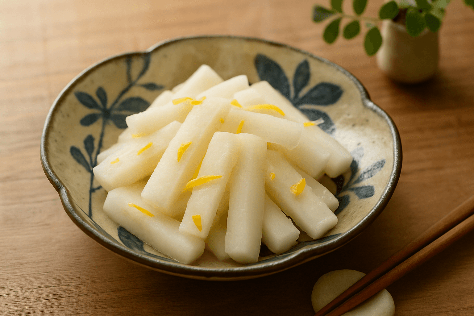 Yuzu Daikon Pickles finished dish