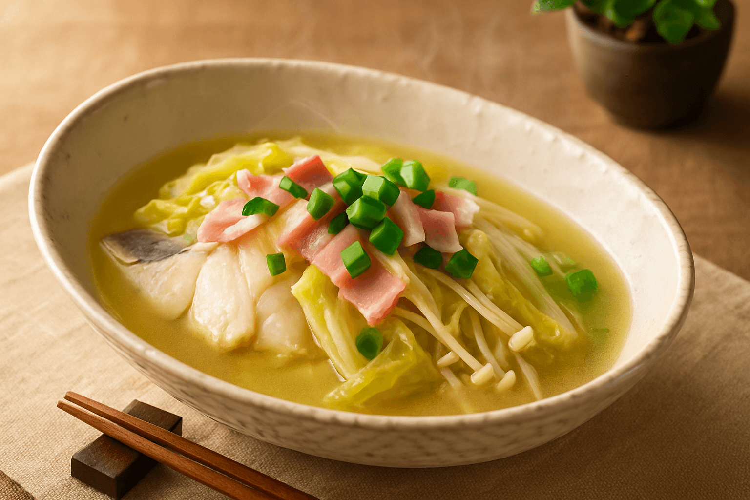 ふんわりタラと白菜のレンジ蒸し