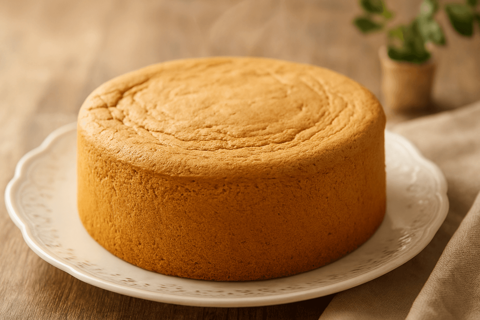 しっとりとやわらかな自家製スポンジケーキ