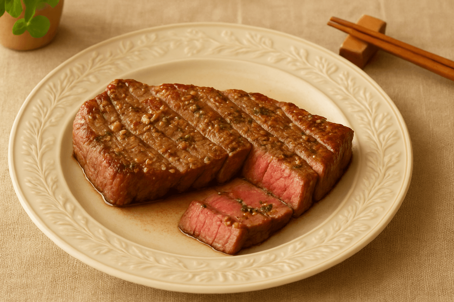 ステーキの完成写真