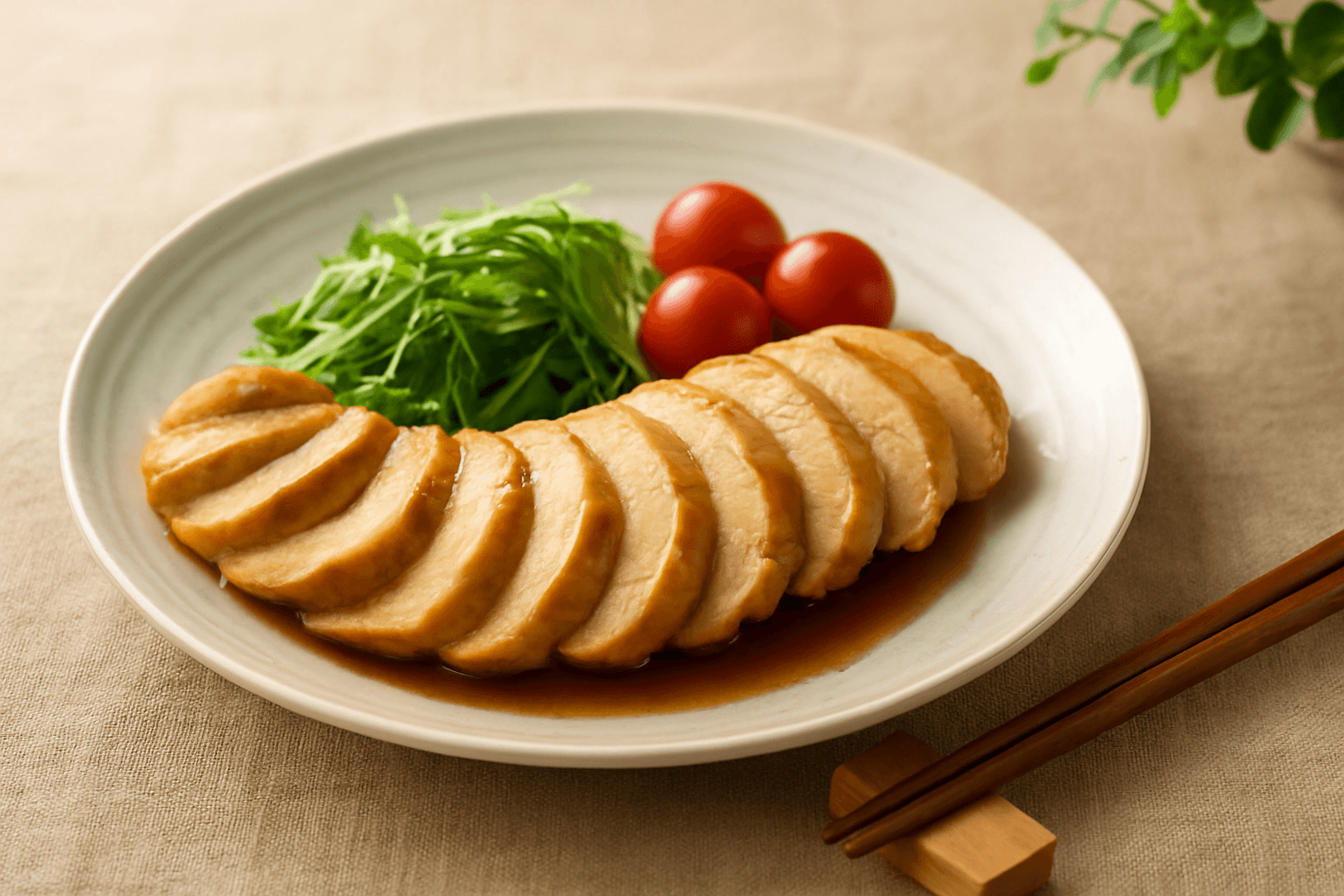 ジューシーな鶏胸肉の甘辛蒸し煮