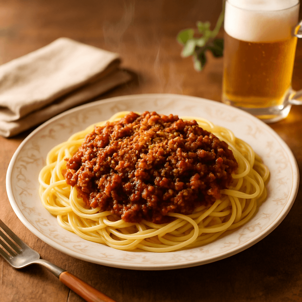 深みのある肉の旨味が広がるミートソースパスタ