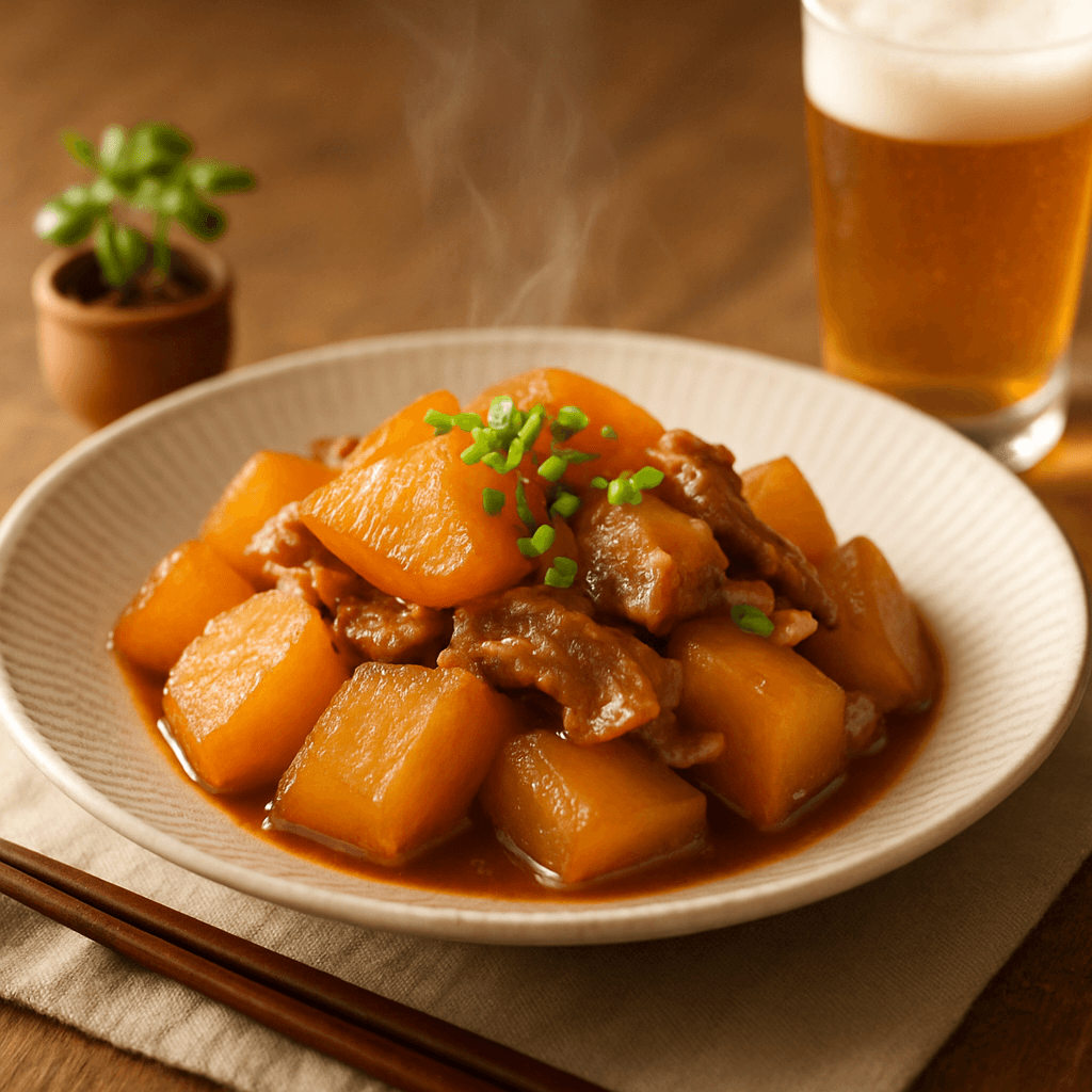 豚バラと大根の旨味が溶け出す煮物