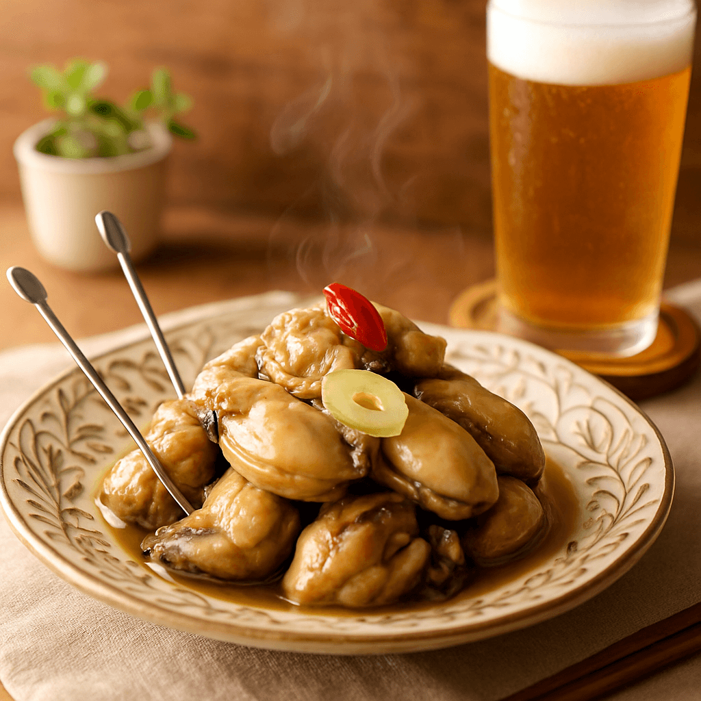 香ばしいニンニク風味のオイル漬け牡蠣