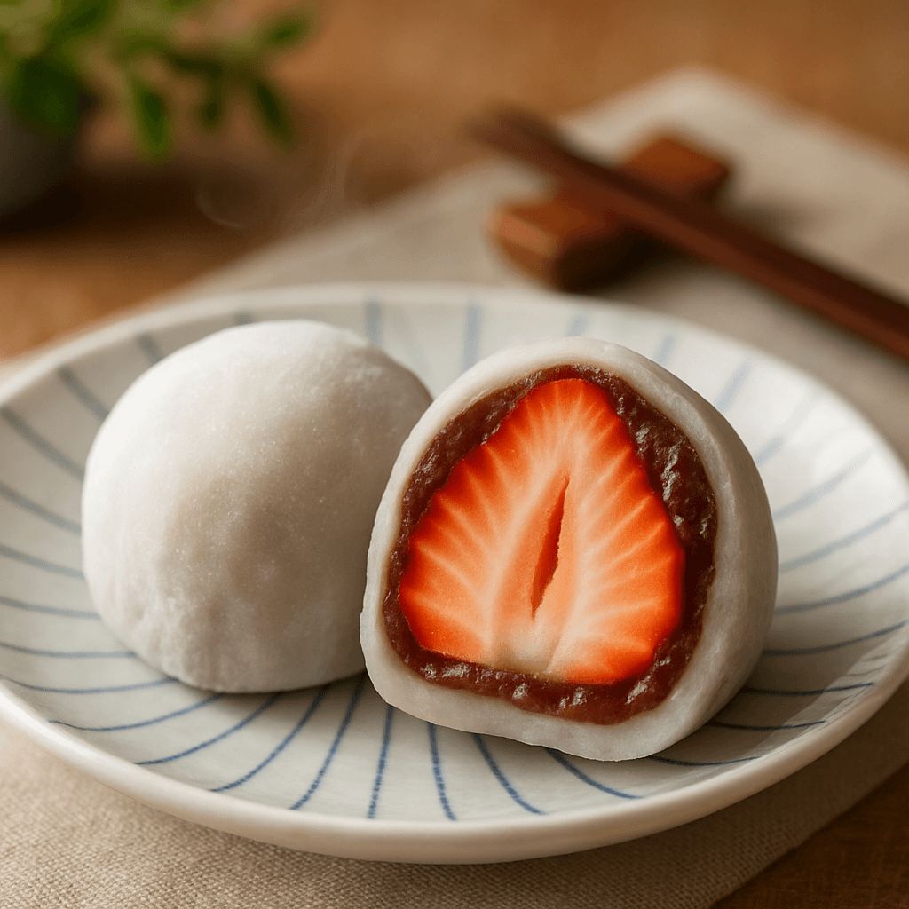 Fluffy Strawberry Mochi (Ichigo Daifuku)