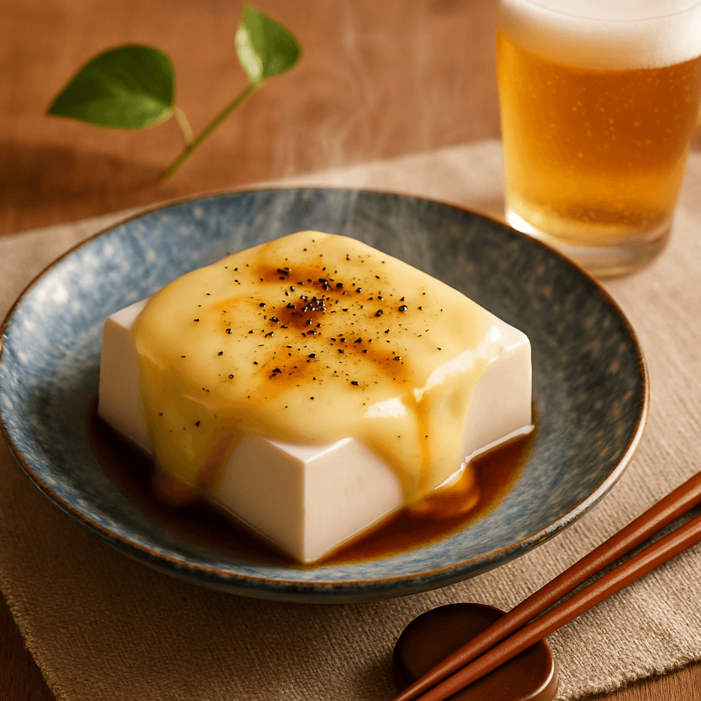 とろけるチーズと香り豊かな黒胡椒のやっこの新食感