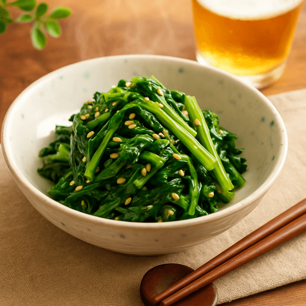 Spring Greens in Sesame Dressing
