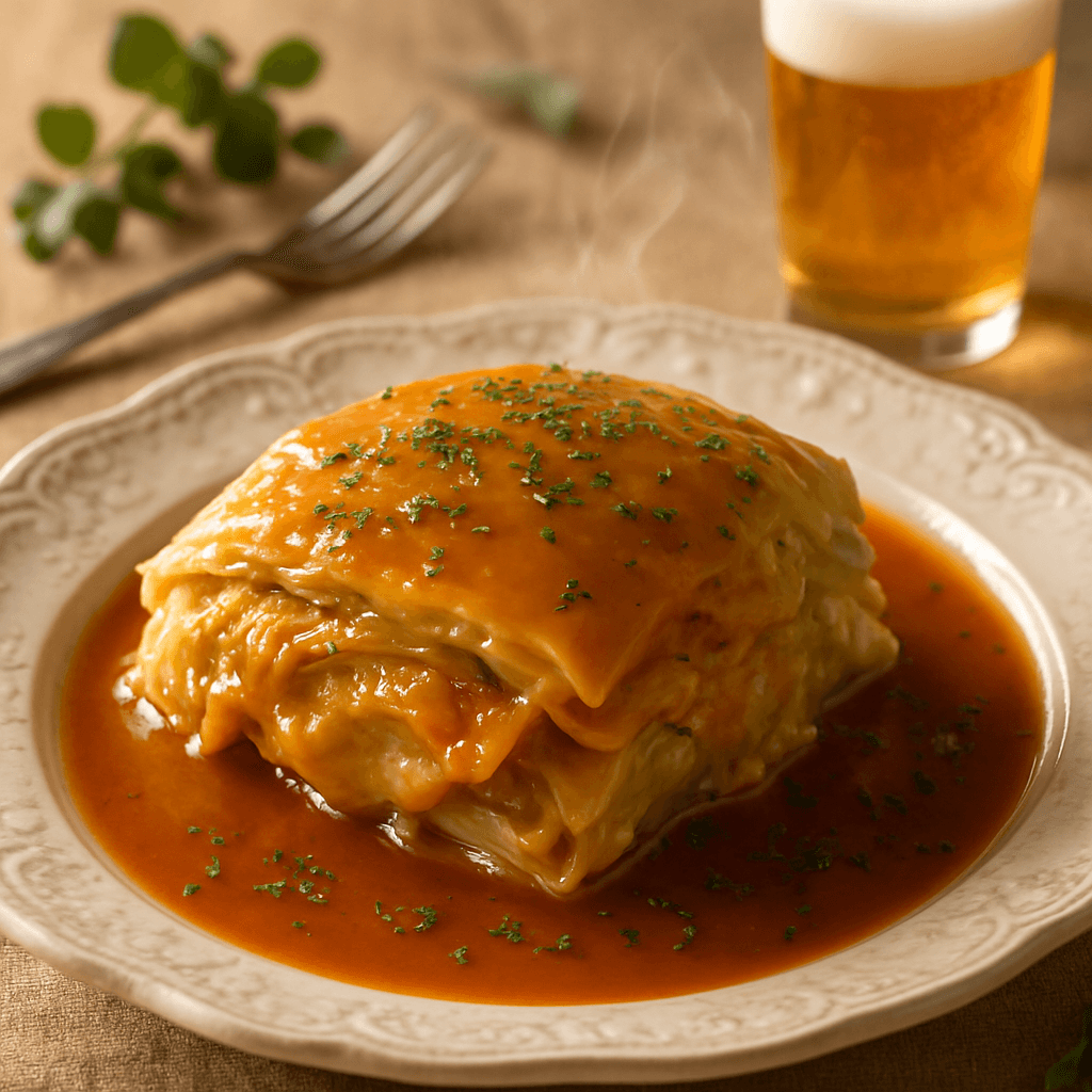 Layered Cabbage with Tomato Sauce
