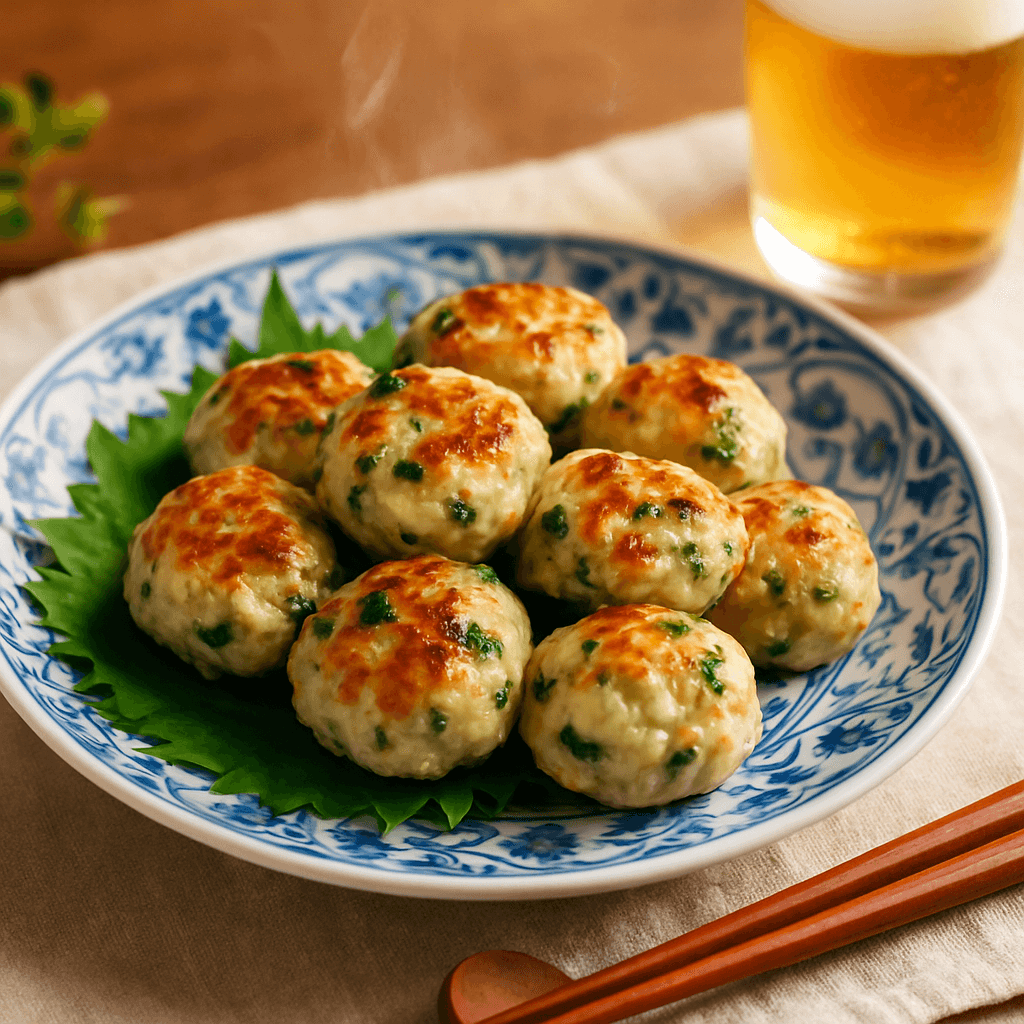 ジューシーな青じそつくねのガマ入り味