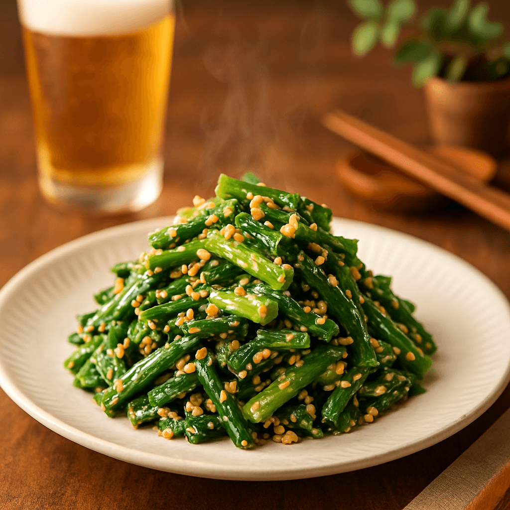 香ばしく甘辛いニラの和え物