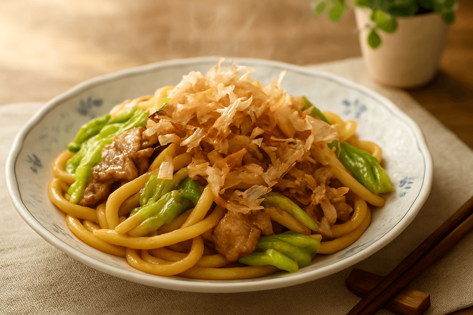 Yakiudon finished dish