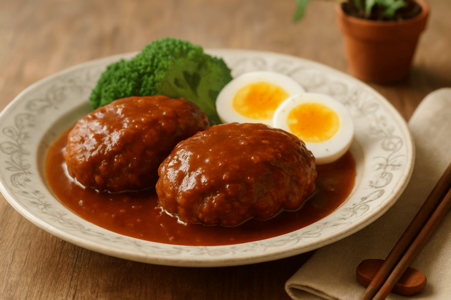 Braised Hamburger Steak finished dish