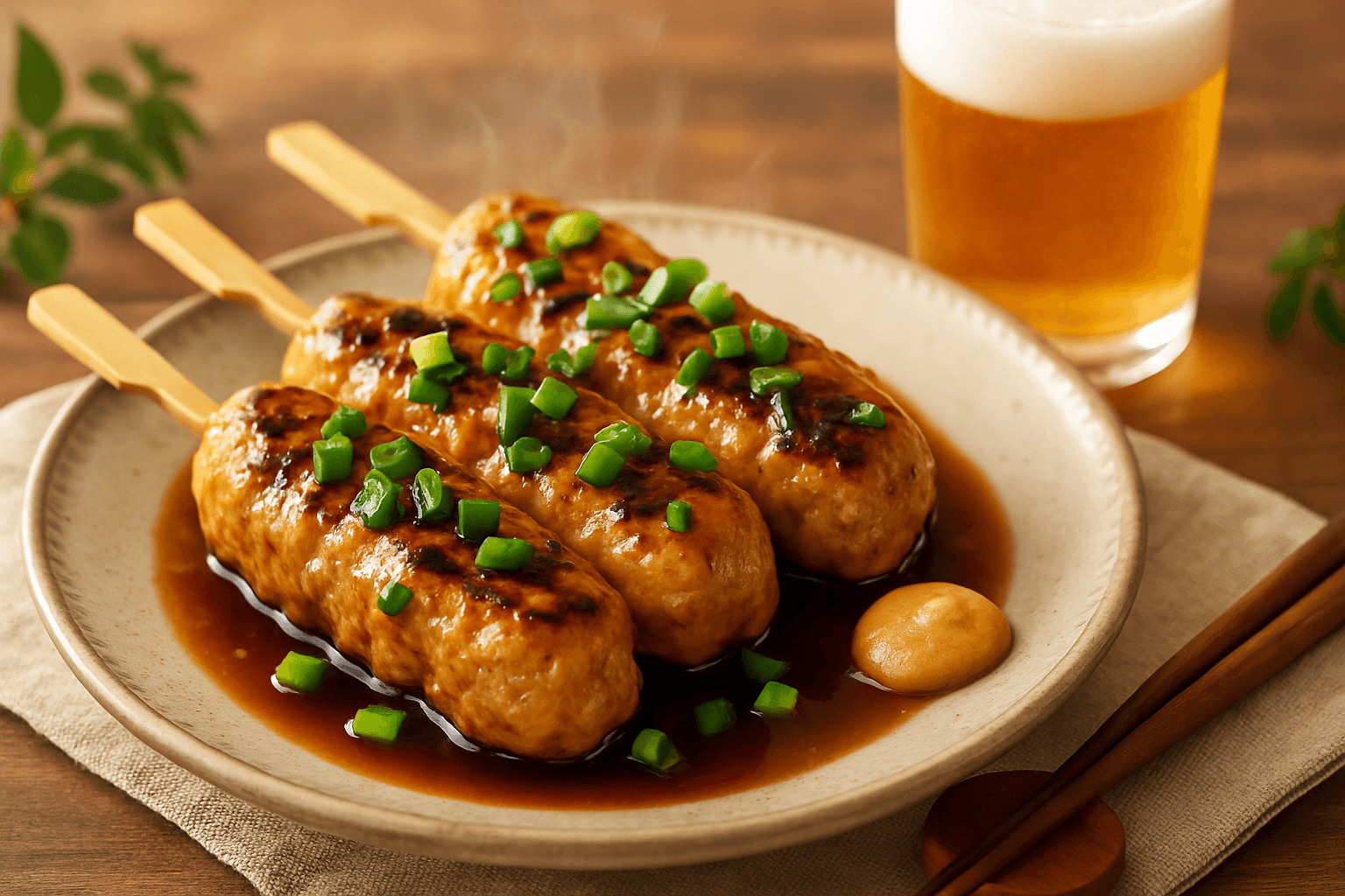 Tsukune Teriyaki finished dish