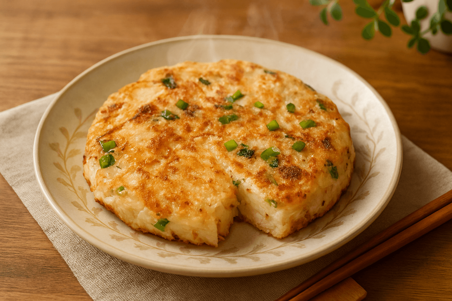 Daikon and Sakura Shrimp Okonomiyaki (Chewy & Crispy)