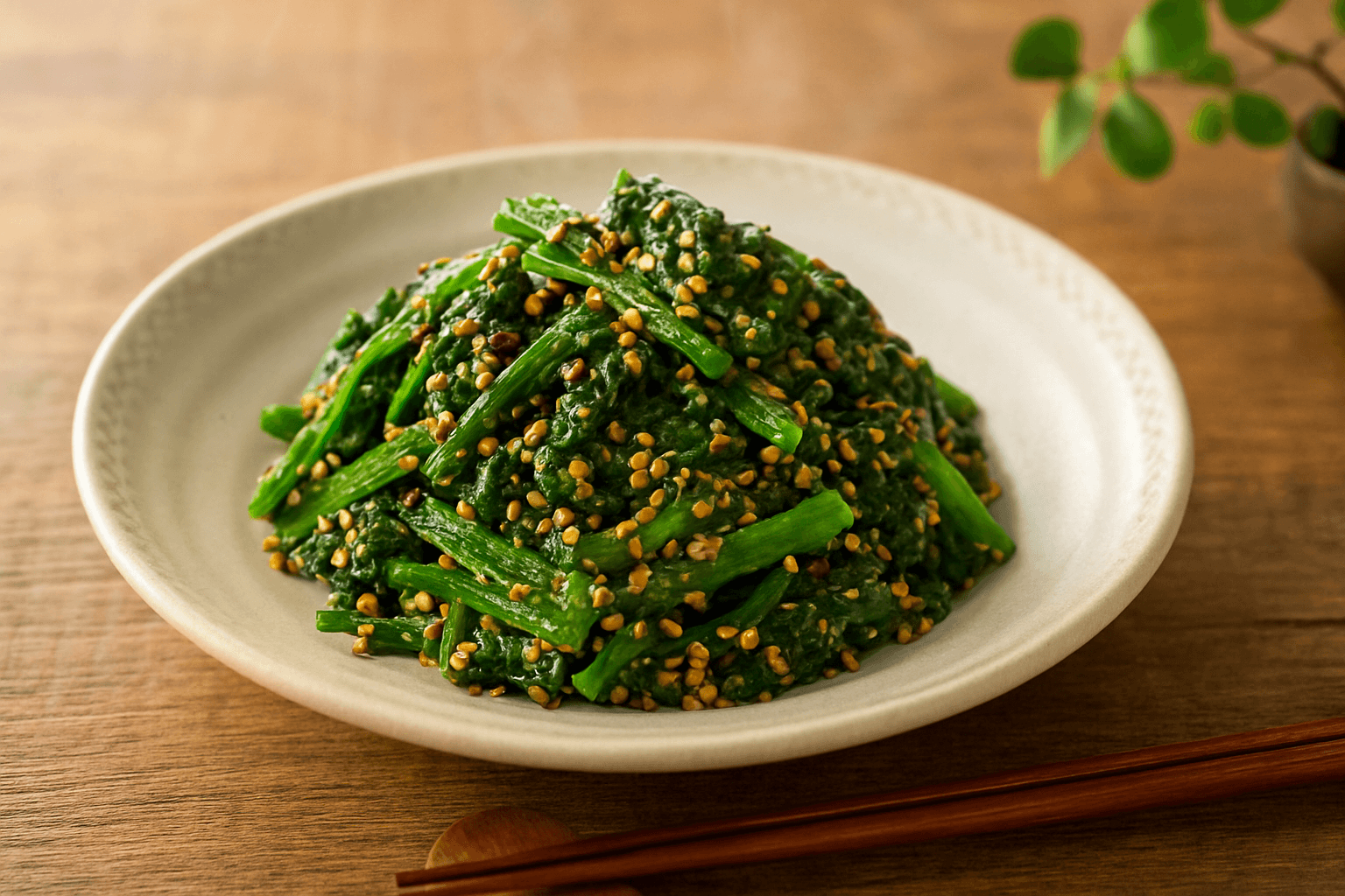 ほうれん草の胡麻和えの完成写真